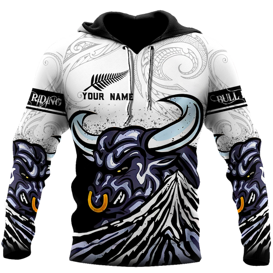 Personalized Name Bull Riding 3D All Over Printed Unisex Shirts Maori Pattern
