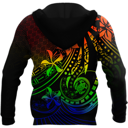 Amazing Polynesian Tattoo And Frangipani Flower Unisex Deluxe Hoodie ML