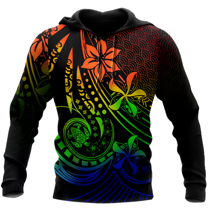 Amazing Polynesian Tattoo And Frangipani Flower Unisex Deluxe Hoodie ML