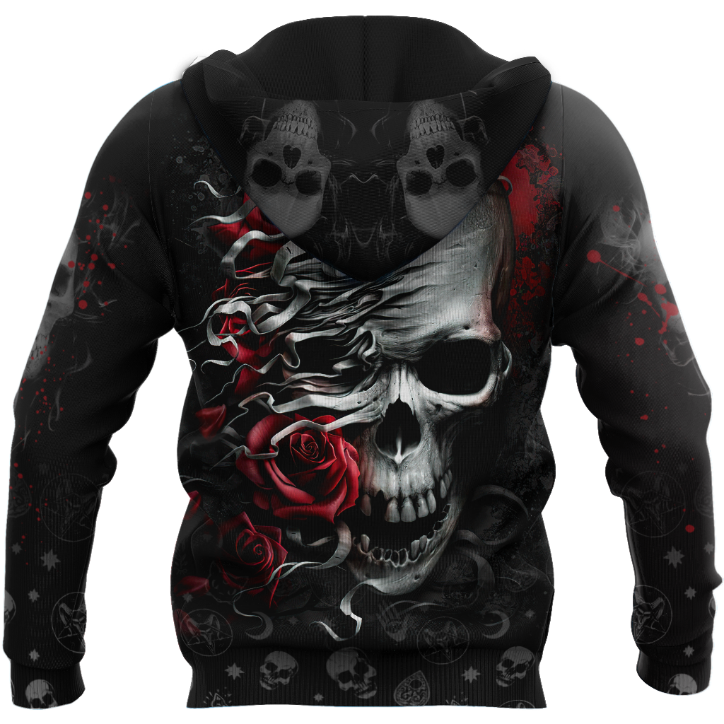 Heart Of Roses Skull Hoodie For Men And Women TNA13032107