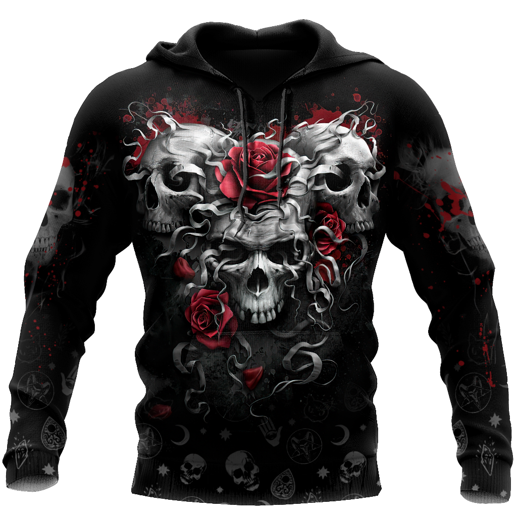Heart Of Roses Skull Hoodie For Men And Women TNA13032107