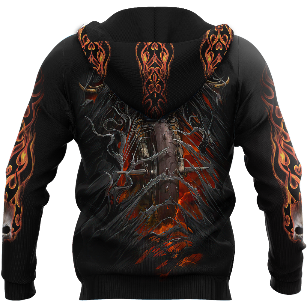 Fire Biker Skull Hoodie For Men And Women TNA13032108