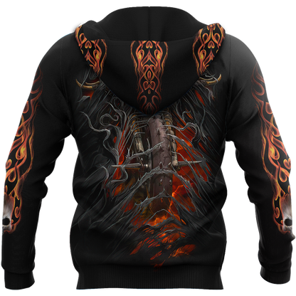 Fire Biker Skull Hoodie For Men And Women TNA13032108