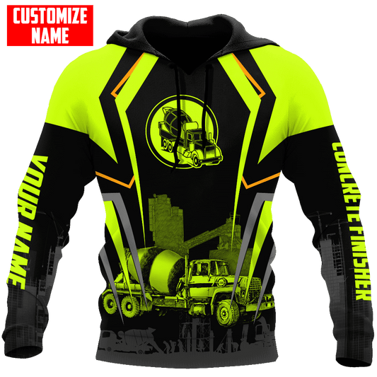 Concrete Mixer Green Customized name Concrete Finisher 3D Printed Shirts