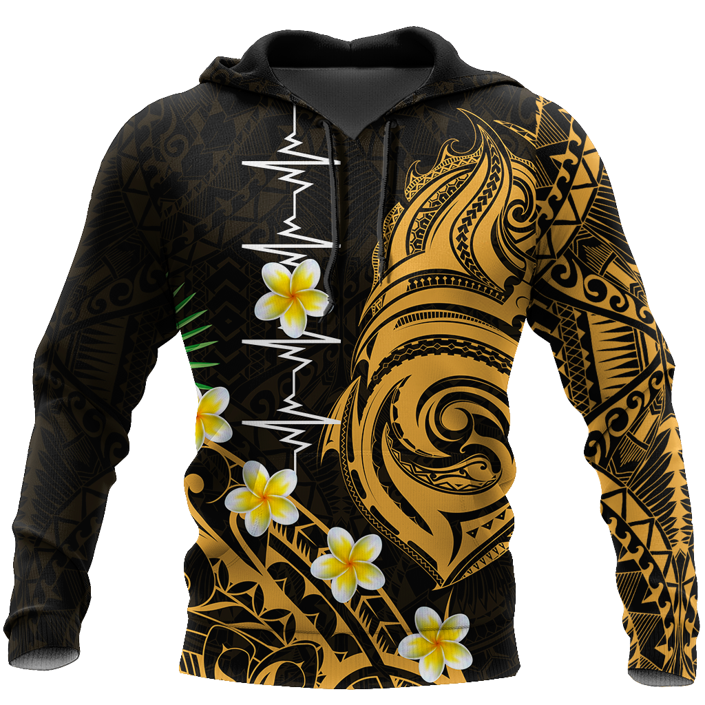 Premium Heartbeat Polynesian 3D All Over Printed Unisex Shirts
