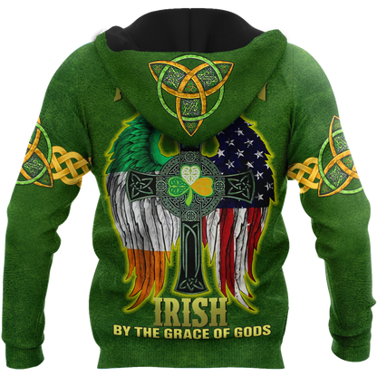 3D All Over Printed  Irish- American Skull  St Patrick Day Unisex Shirts