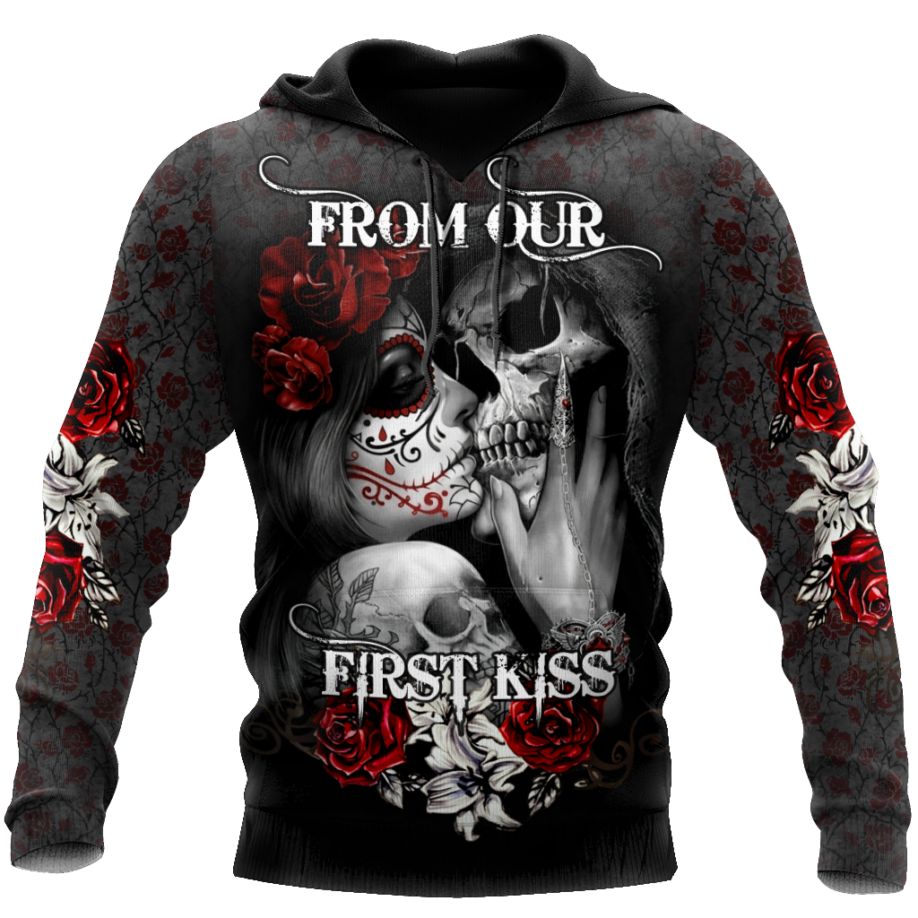 Love Gift Couple Skull  3D All Over Printed Unisex Shirts