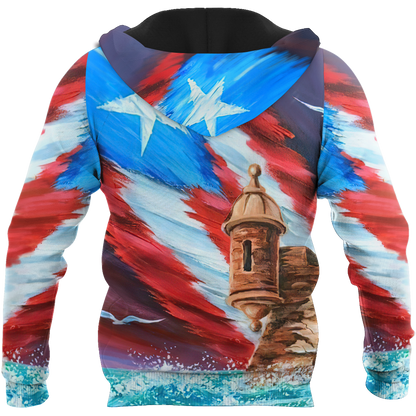 Custom Name Great Waves Puerto Rico Hoodie For Men And Women MH15032101