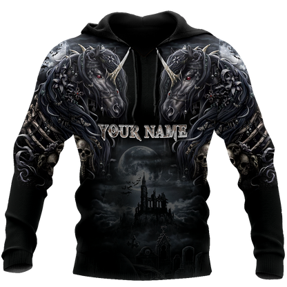 Customize Name Tattoo Skull Horse Hoodie For Men And Women NTN15032106