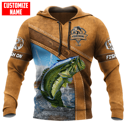 Custom name Bass Fishing Jumping 3D printed shirts