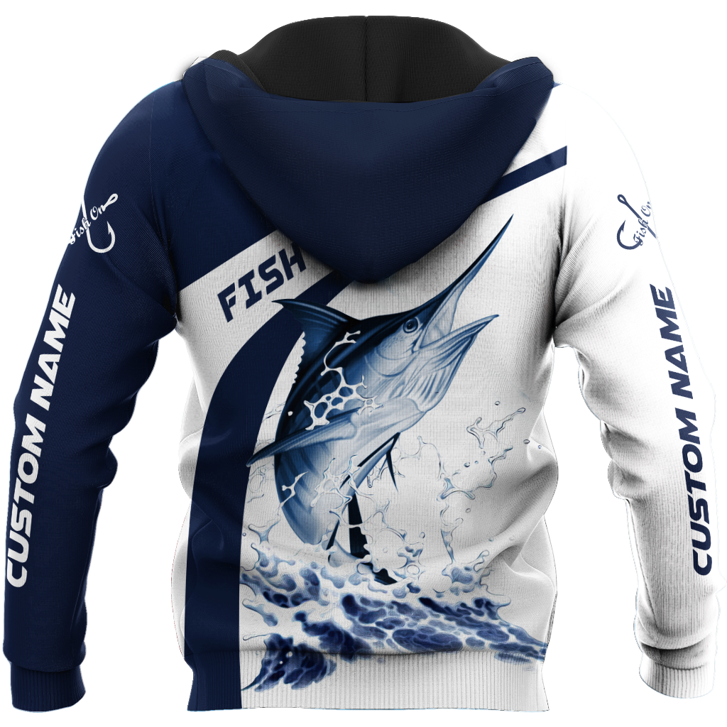 Custom name Marlin fishing design 3d print shirts