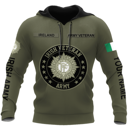 Irish Army 3D Hoodie Shirt For Men And Women
