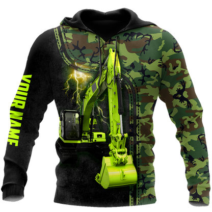 Customized Name Excavator 3D All Over Printed Unisex Shirt