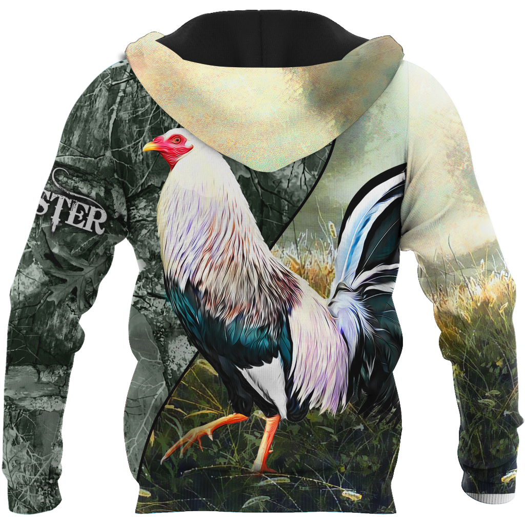 Rooster 3D All Over Printed Unisex Deluxe Hoodie ML