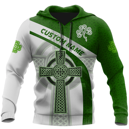 Custom name Irish Celtic Knot Cross 3D Design print shirts