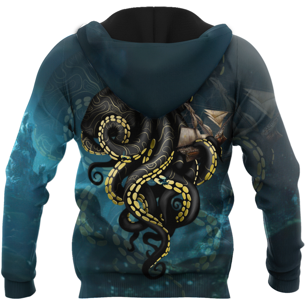 Premium Unisex Hoodie Kraken Octopus King of The Seven Seas IV ML