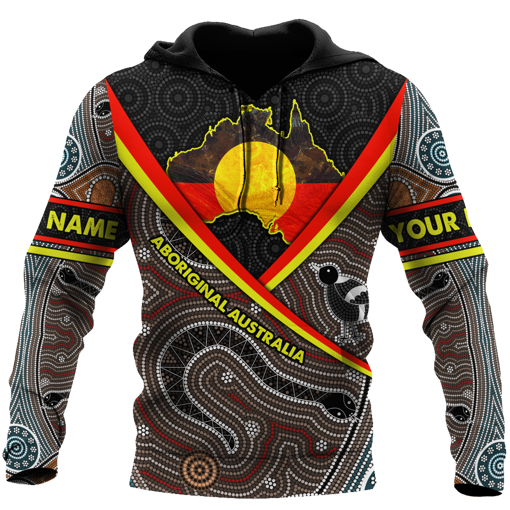 Custom name Proud to be aboriginal Totem Brown 3d printed shirts