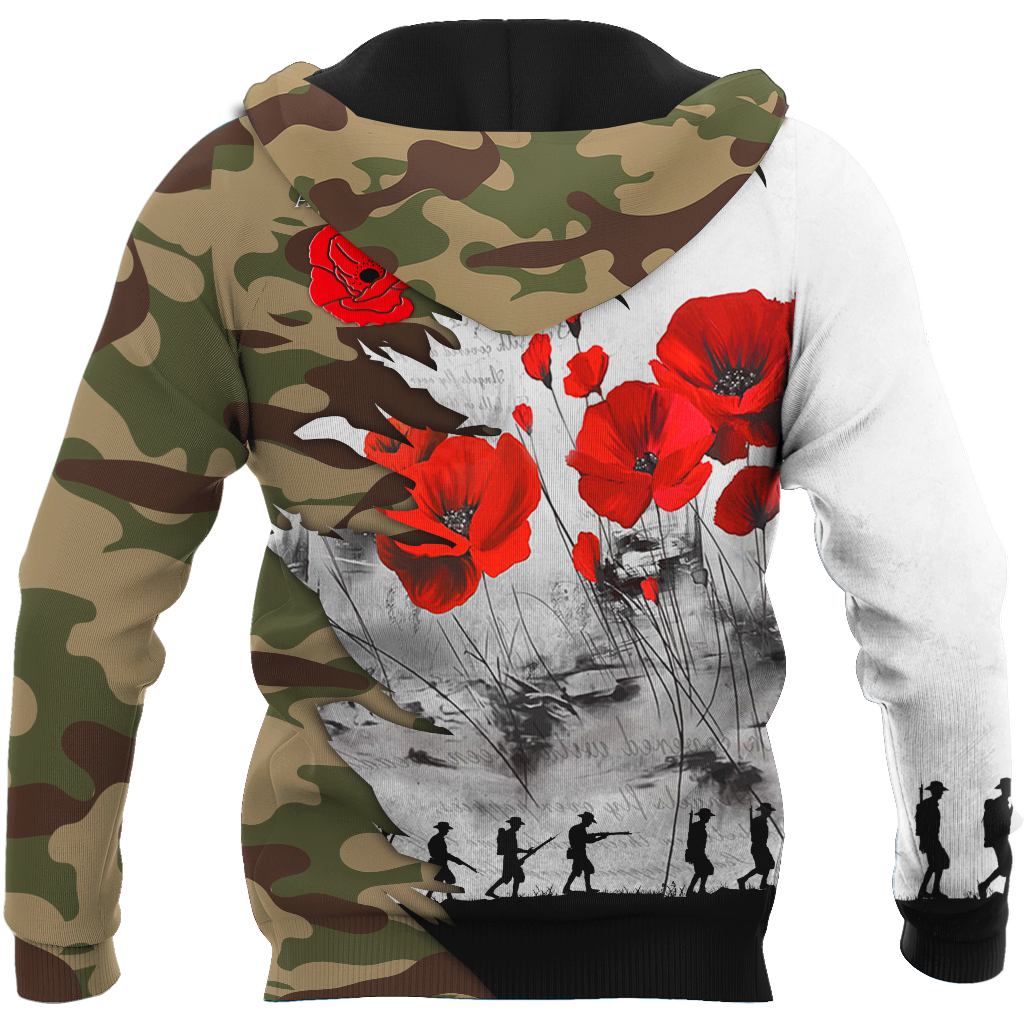 Premium Unisex Hoodie Poppy Flower Anzac Day ML