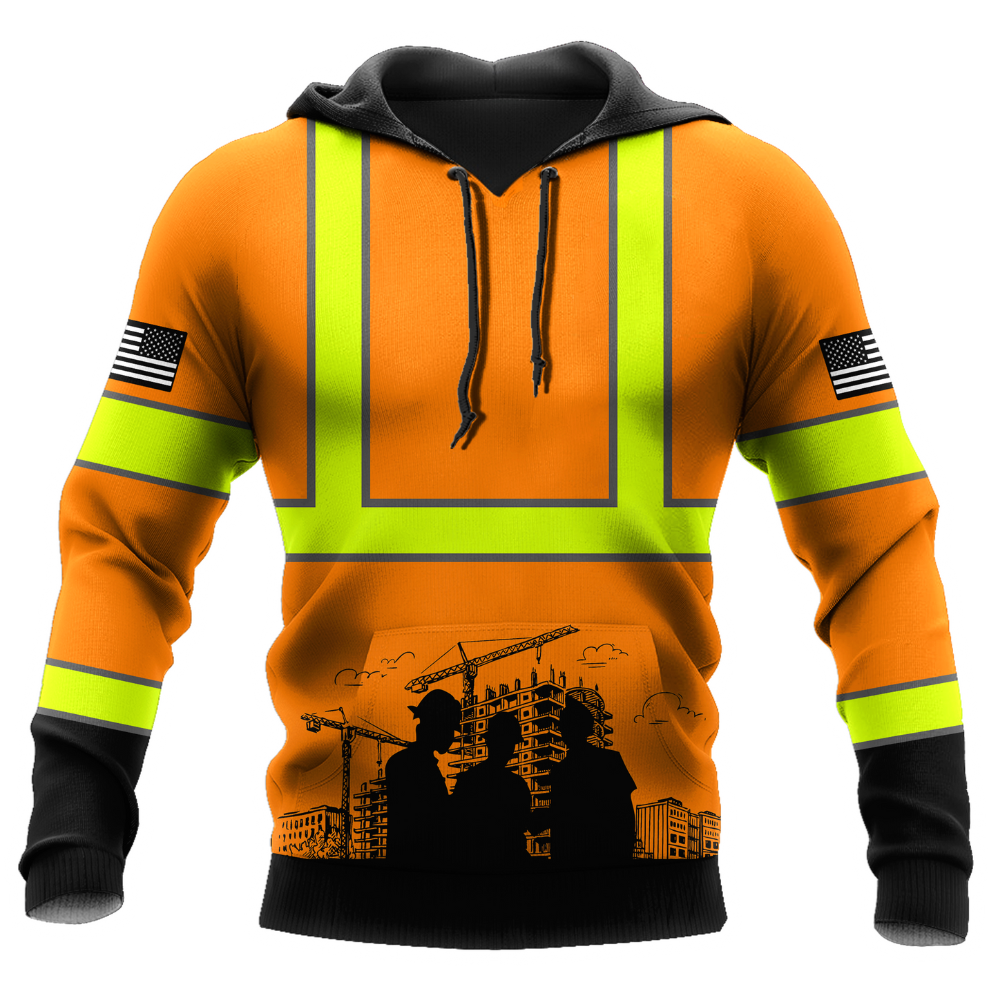 Construction Worker Orange Safety 3D printed shirts
