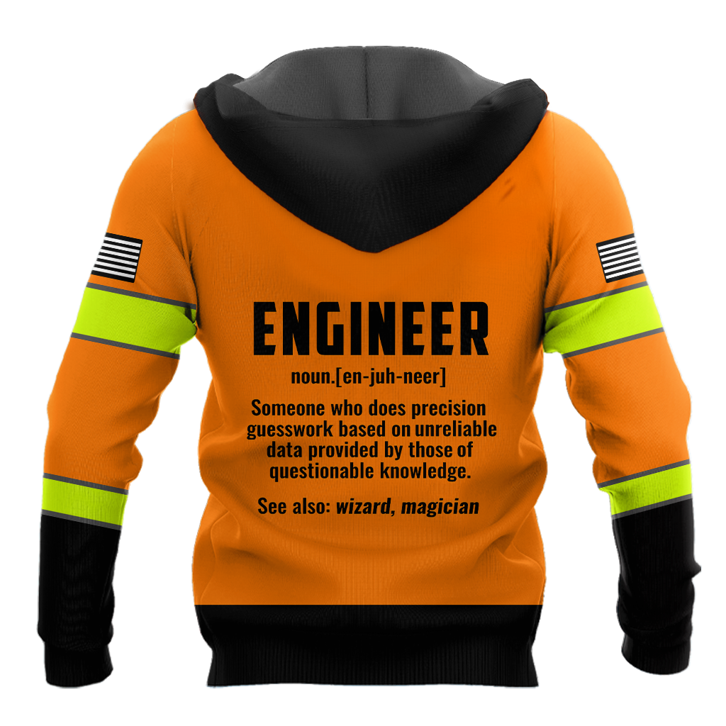Construction Worker Orange Safety 3D printed shirts