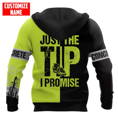 Concrete Finisher Site Skull Green Safety Custom name 3D Printed Shirts