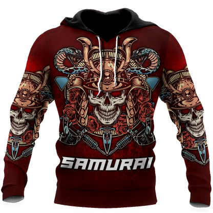 Premium Unisex All Over Printed Samurai Skull Shirts MEI