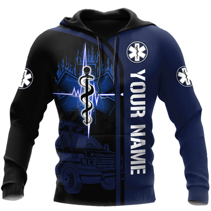 Premium Customized Name 3D All Over Printed Unisex Shirts For EMS Worker