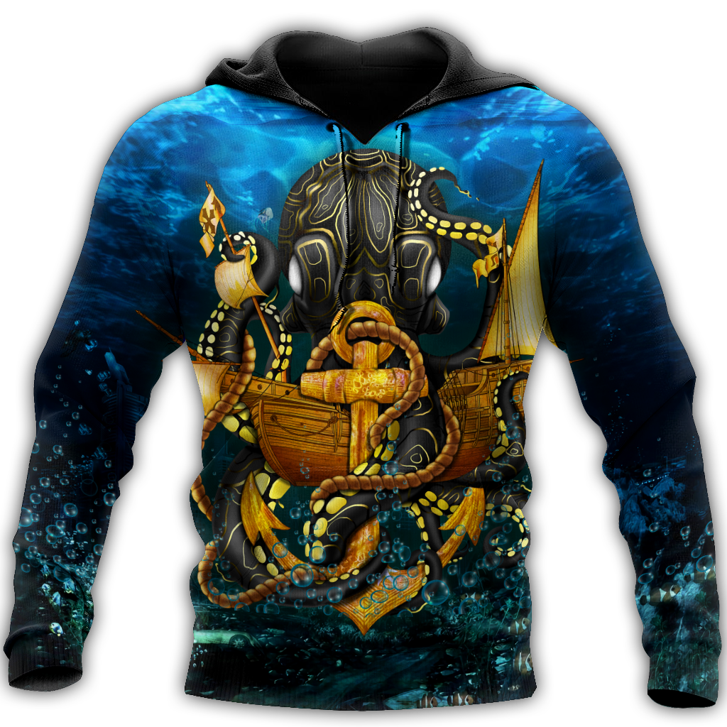 Premium Unisex Hoodie Kraken Octopus King of The Seven Seas V ML