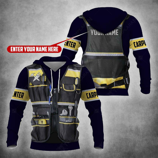 Premium Carpenter Custom Name 3D All Over Printed Unisex Shirts