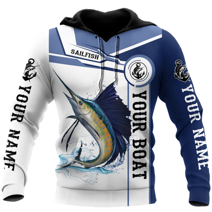 Custom name Sailfish fishing Catch and Release 3D Design print shirts