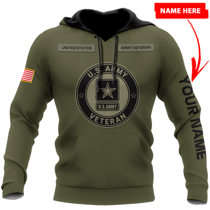 Personalized Name US Army 3D All Over Printed Shirts PD19042103