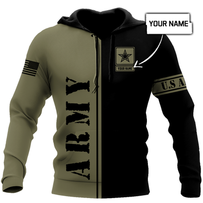 Custom name US Army Veteran Basic 3d printed shirts Proud Military SN19052104