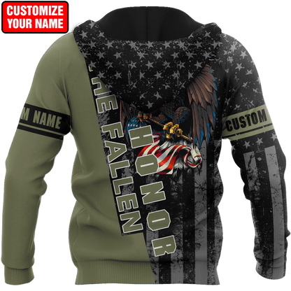 Custom name US Army Veteran Honor the fallen 3d printed shirts Proud Military DD19052110