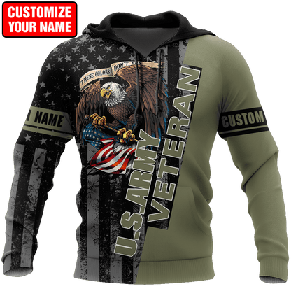 Custom name US Army Veteran Honor the fallen 3d printed shirts Proud Military DD19052110