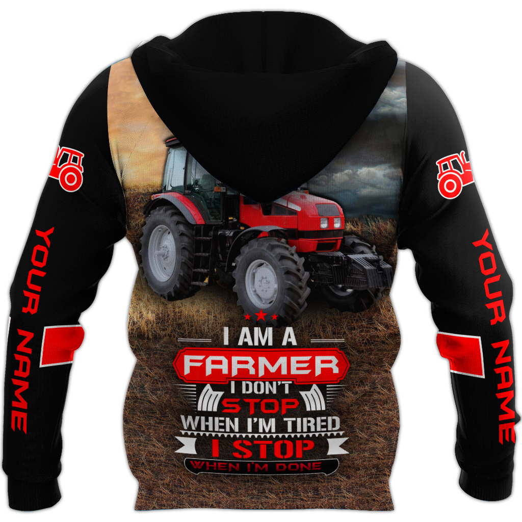 3D All Over Printed Tractor  Red  Unisex Shirts Custom Name XT NTN20022103
