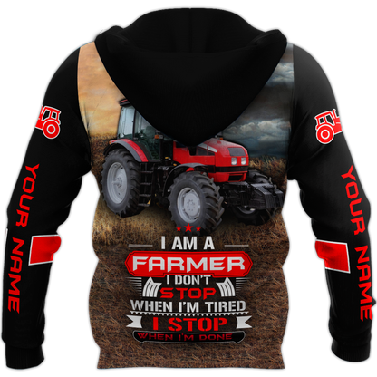 3D All Over Printed Tractor  Red  Unisex Shirts Custom Name XT NTN20022103