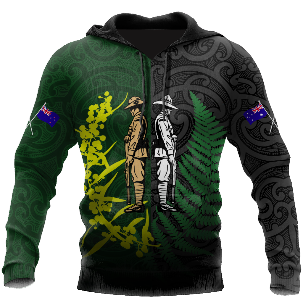 Honor and respect day fern-wattle lest we forget Kiwi and Australia Soldier