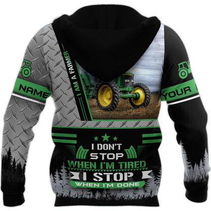 3D All Over Printed Tractor  Green Unisex Shirts Custom Name XT NTN20022104