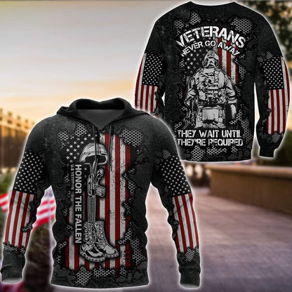 US Veteran never go away 3d printed shirts Proud Military DD20052101