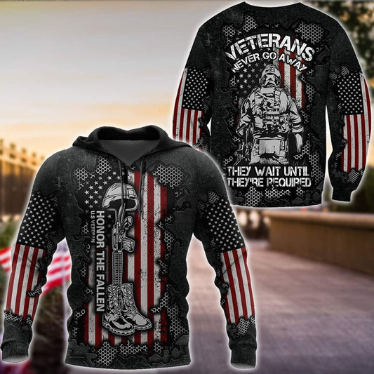 US Veteran never go away 3d printed shirts Proud Military DD20052101