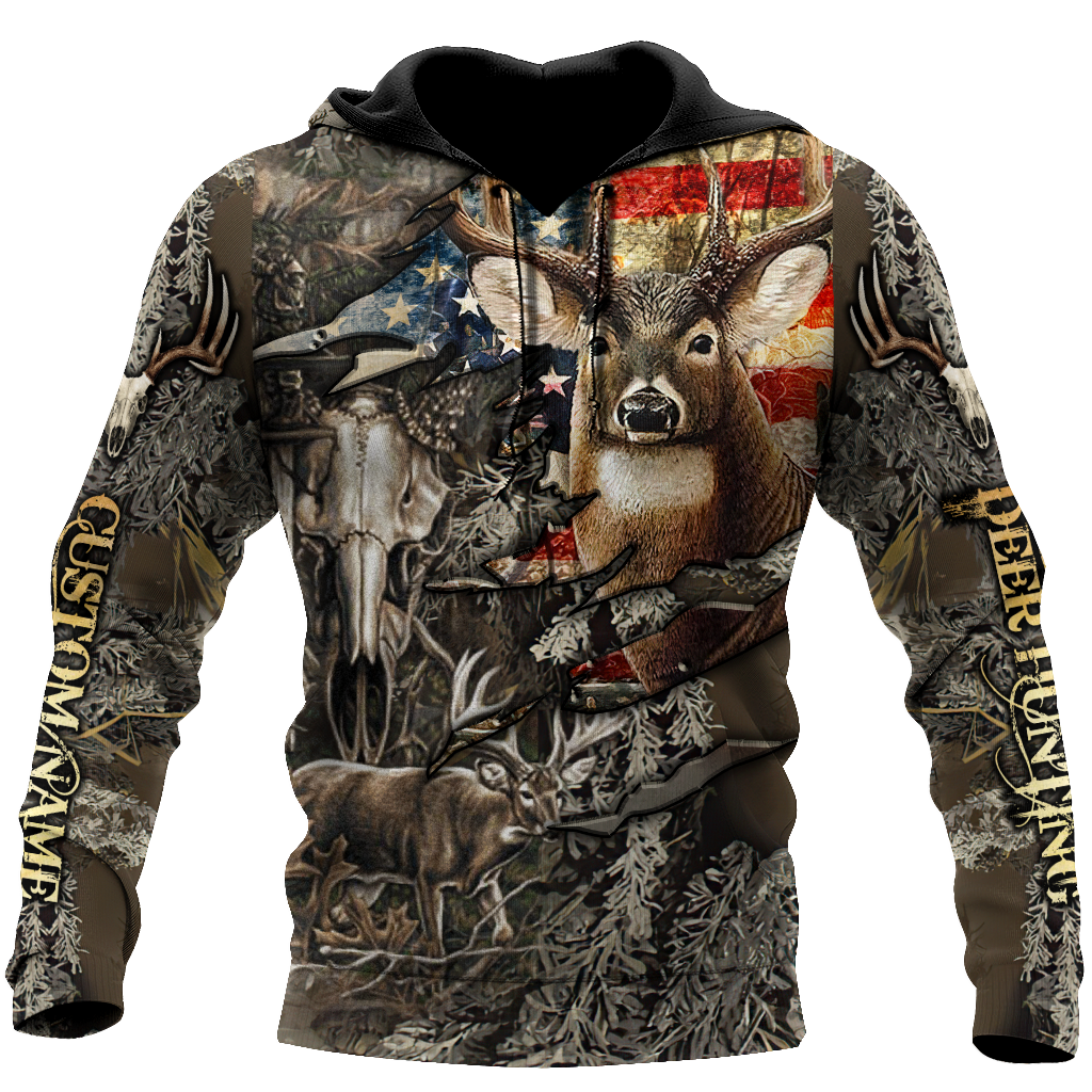 Deer Hunting Personalized Name 3D All Over Printed Shirts MH20052103