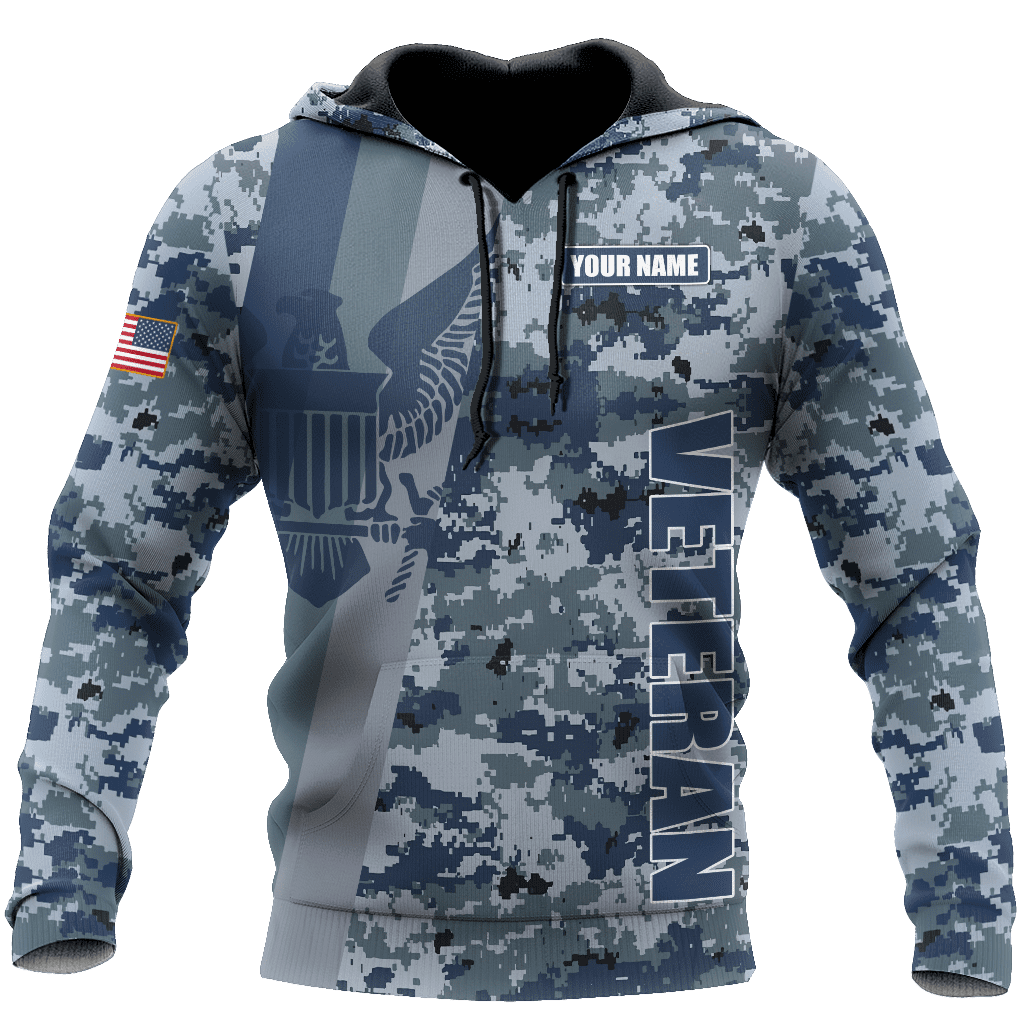 Custom name US Navy Veteran Camo 3d printed shirts Proud Military HHT20052105