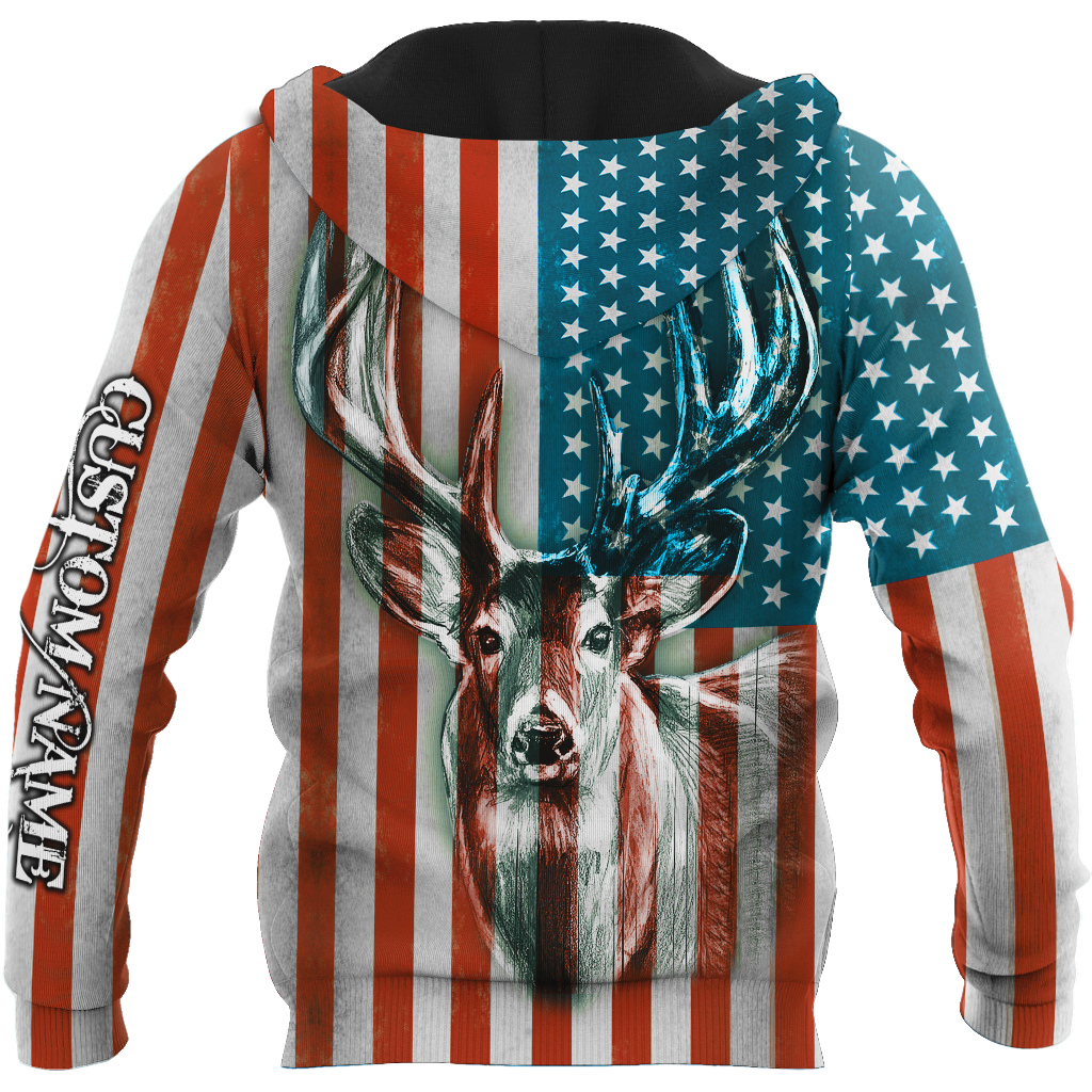 US Deer Persionalized Name 3D All Over Printed Shirts MH21052101