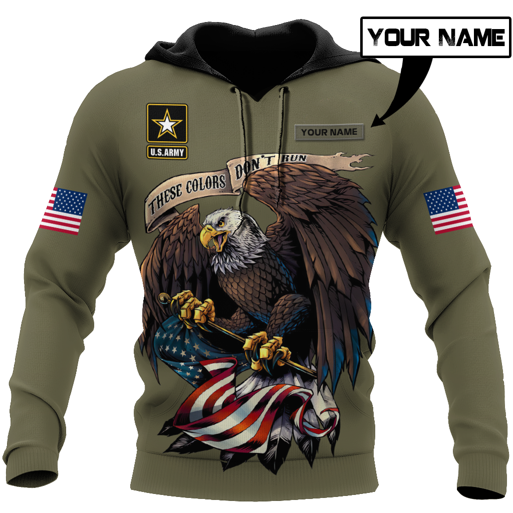 Custom name US Army Veteran Basic Eagle 3d printed shirts Proud Military DQB21052101