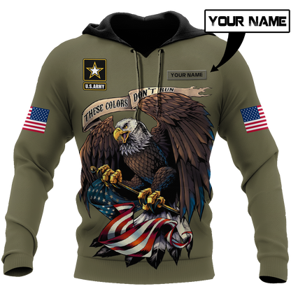 Custom name US Army Veteran Basic Eagle 3d printed shirts Proud Military DQB21052101