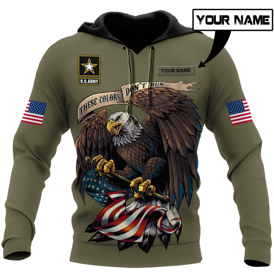 Custom name US Army Veteran Basic Eagle 3d printed shirts Proud Military DQB21052101