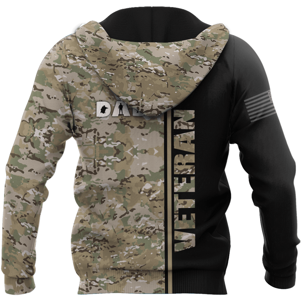 US Veteran Dad Camo 3d printed shirts Proud Military HHT21052104