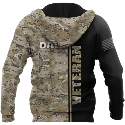 US Veteran Dad Camo 3d printed shirts Proud Military HHT21052104