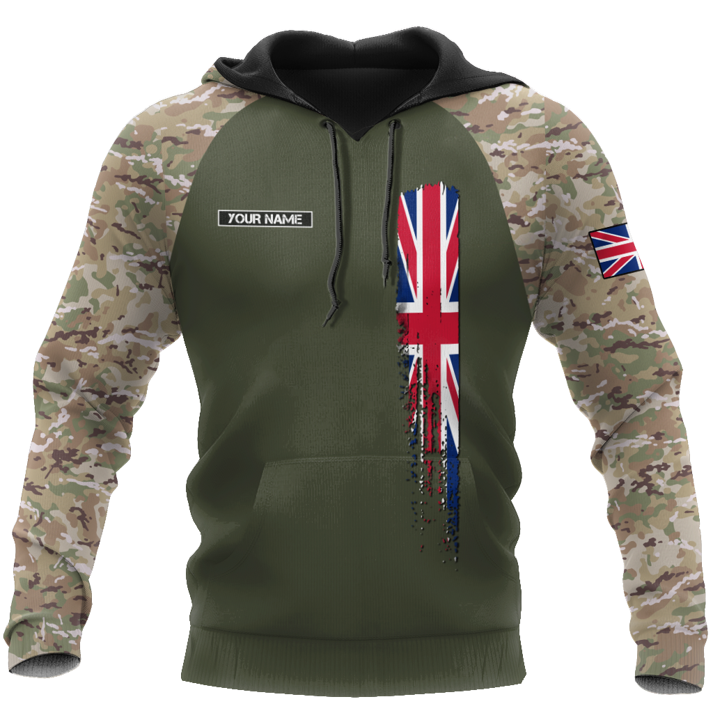 Custom name British Camo 3D Design print shirts