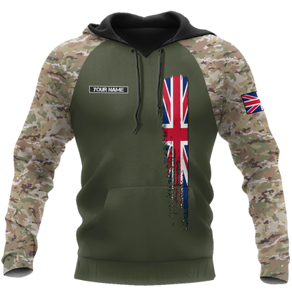 Custom name British Camo 3D Design print shirts